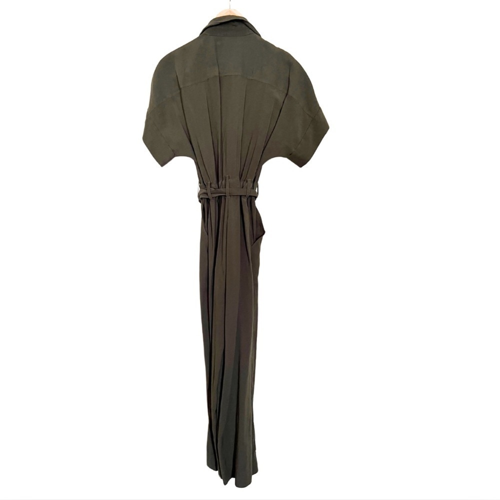 H & M Wide Leg Cargo Jumpsuit in Khaki Green. Size 4 - Picture 6 of 8